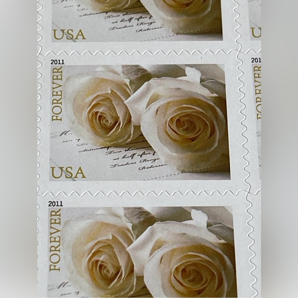 FOUR LOVE Wedding (White Roses) Sheets of Forever Stamps, 80 Total stamps MNH
